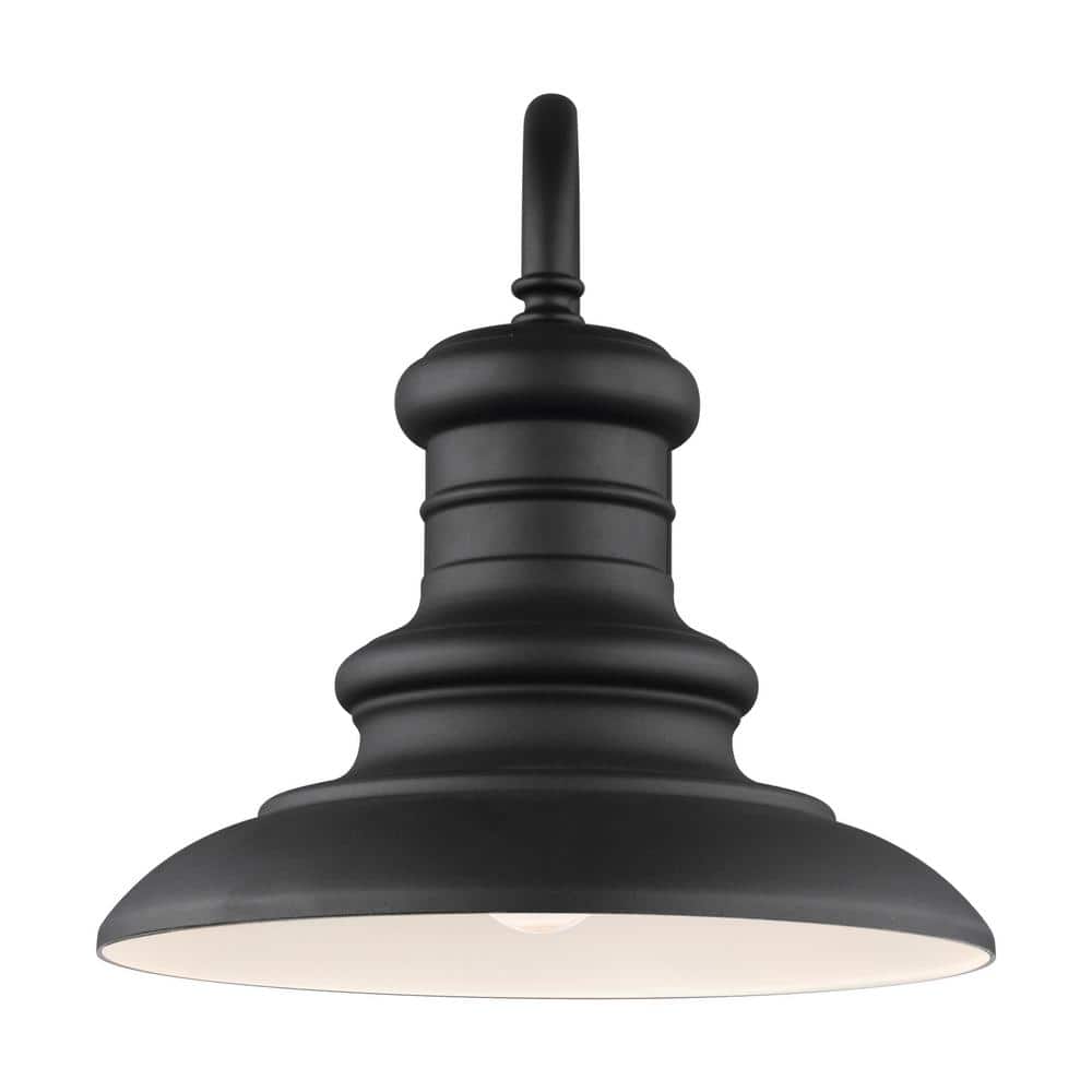 Textured Black Aluminum Outdoor Wall Sconce with Dimmable Light