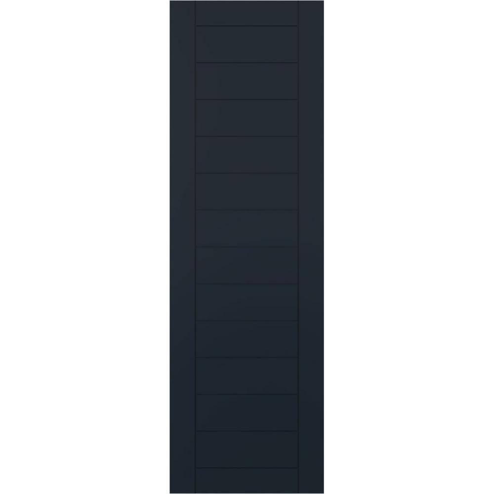 15 in. x 52 in. PVC Horizontal Slat Framed Modern Style Fixed Mount Board & Batten Shutters Pair in Starless Night Blue price history on PriceWatchPro