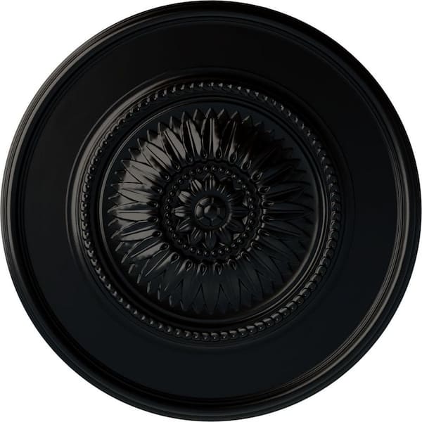 Ekena Millwork 30-5/8" x 2-1/2" Tellson Urethane Ceiling Medallion (Fits Canopies up to 6-3/4"), Brushed Mahogany