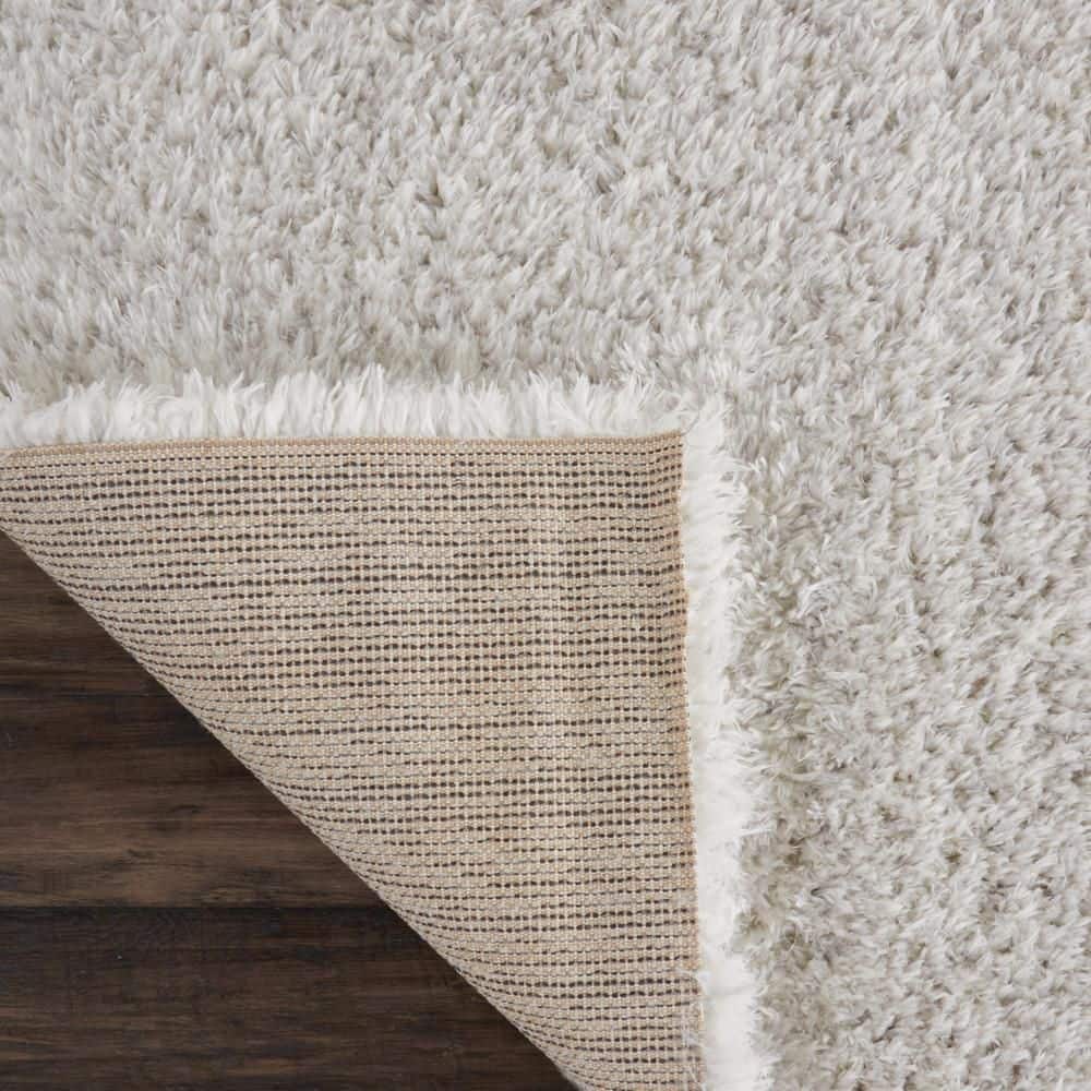 Light Grey 5' x 7' Hand-Knotted Shag Area Rug