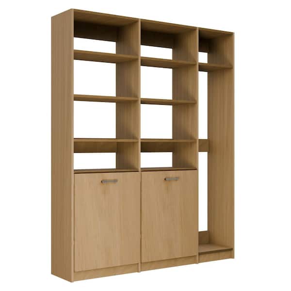 Modular Hamper MODULAR CLOSETS Alto Laundry Room 70.5 in. W Oak 2-Shelf Tower with ...