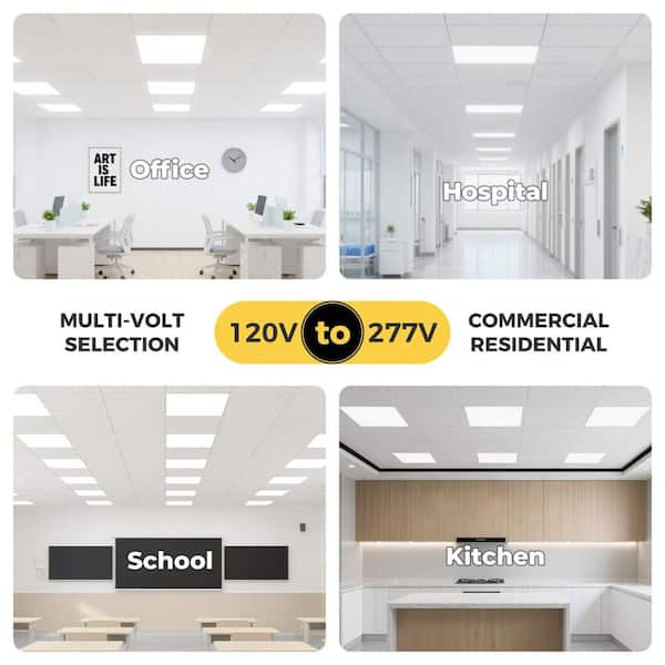 AIKVSXER 2 ft. x 2 ft. 5500 Lumen White Integrated LED Panel Light