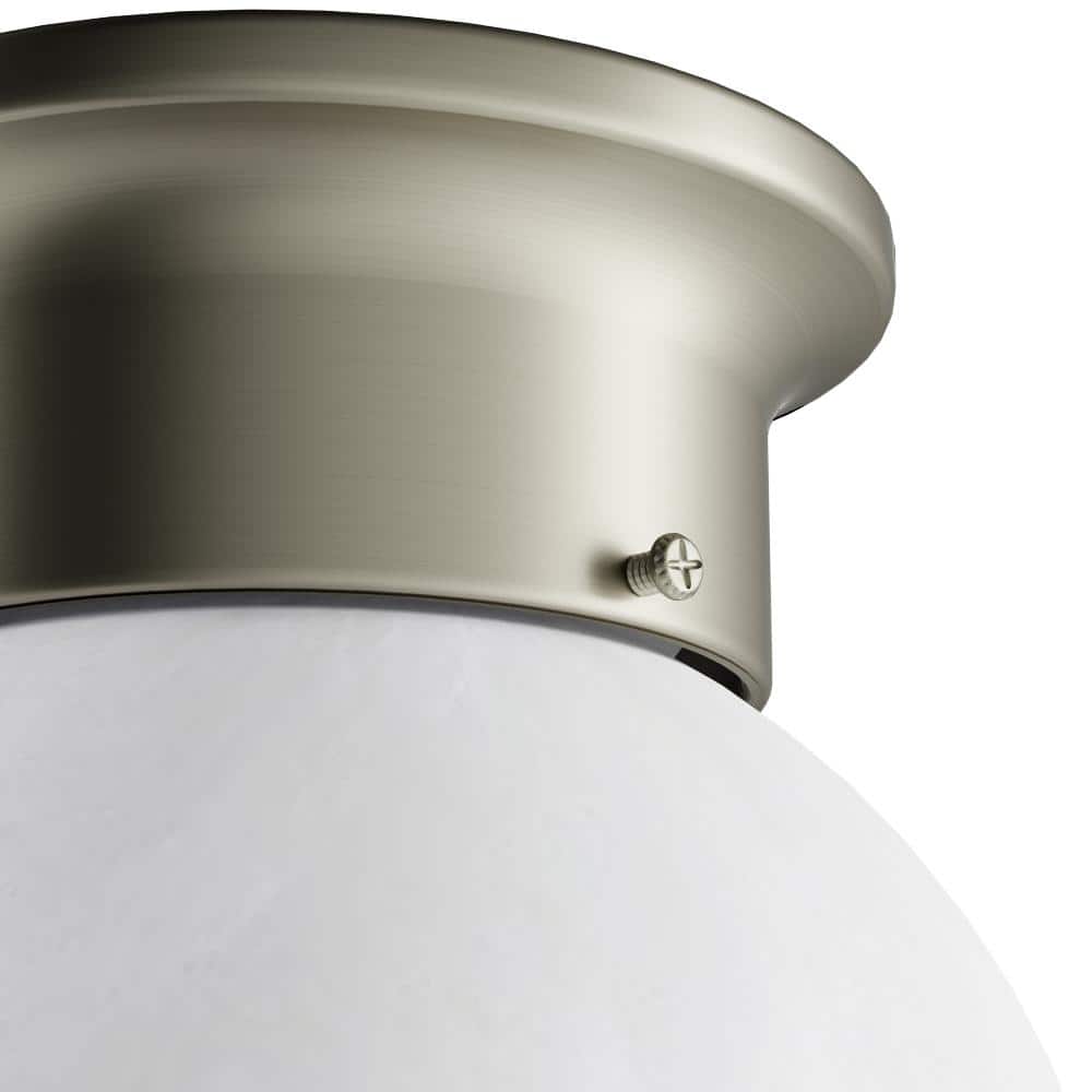 Brushed Nickel Indoor/Outdoor 6" Globe Ceiling Light