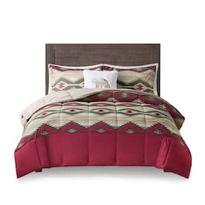 Emmet Creek 4-Piece Red Full/Queen Polyester Down Alternative Comforter Set with Throw Pillow
