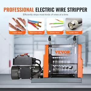 Automatic Wire Stripper Machine 0.06 in. to 0.98 in. Electric Cable Peeler 60 Watt with Depth Reference & 1 Flat Channel
