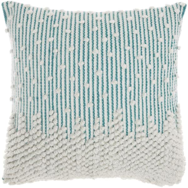 Mina Victory Turquoise 18 in. x 18 in. Indoor/Outdoor Throw Pillow