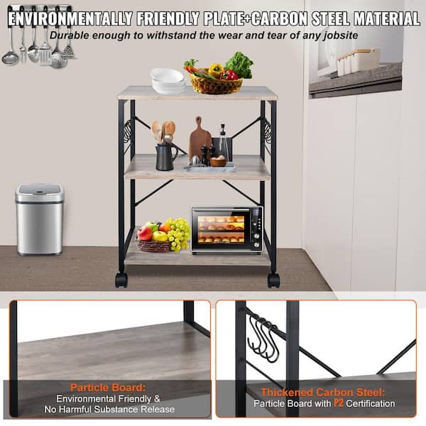Clearance Sale! Kitchen Baker's Rack, 3-Tier Microwave Stand Different  Height Utility Storage Shelf Coffee Station Organizer Workstation for  Kitchen