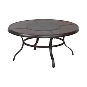 Redwood Black Steel Outdoor Patio Fire Pit Table