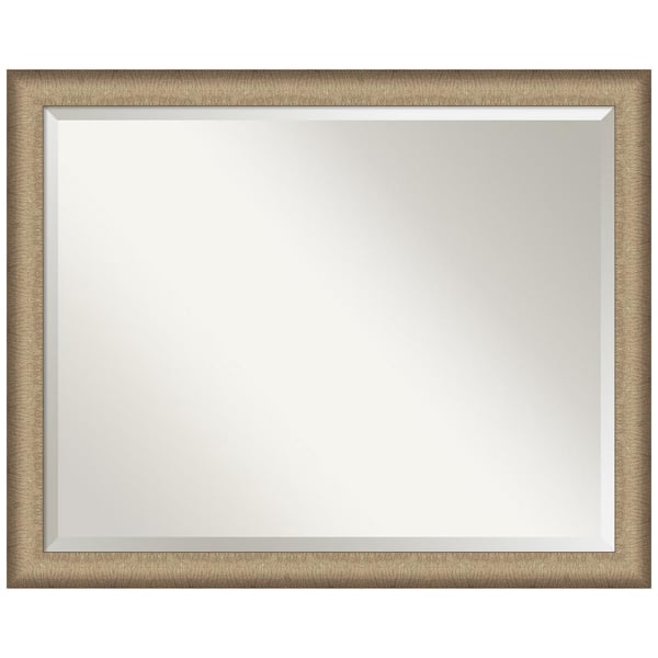 Amanti Art Elegant Brushed Bronze Narrow 31 in. H x 25 in. W Framed Wall Mirror