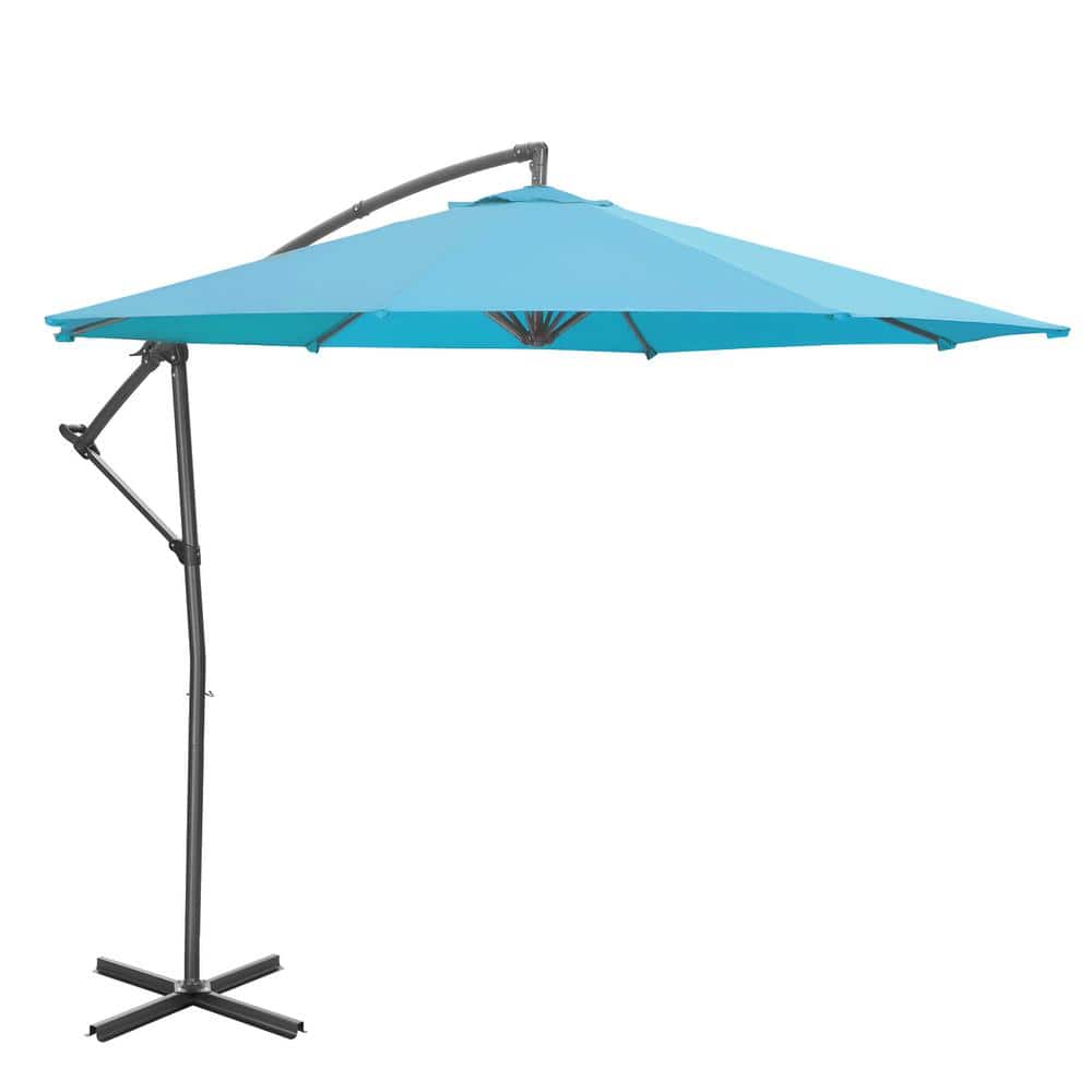 10 ft. Cantilever Umbrella, Large Hanging Market Patio Umbrella in Blue