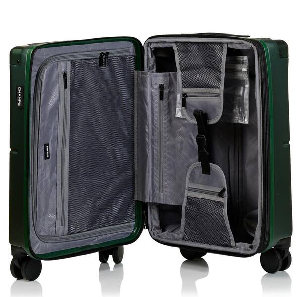 CHAMPS Earth 3-Piece Green Hardside Polycarbonate Luggage Set