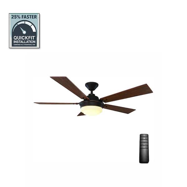 Home Decorators Collection Emswell 52 in. LED Indoor Mediterranean Bronze Ceiling Fan with Light Kit and Remote Control