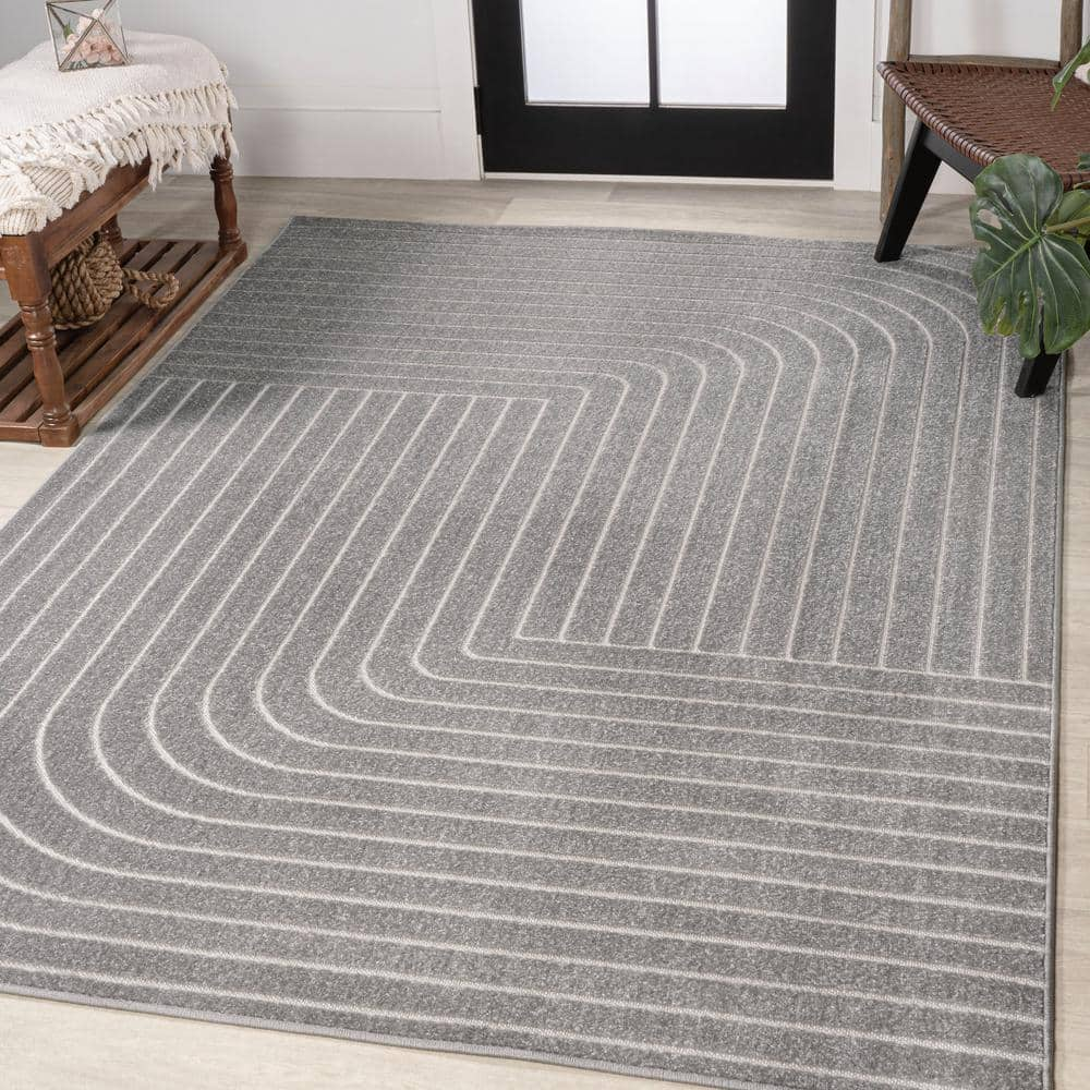 JONATHAN Y Gray/Brown 8 ft. x 10 ft. Duo-Lock Rug Pad Area Rug