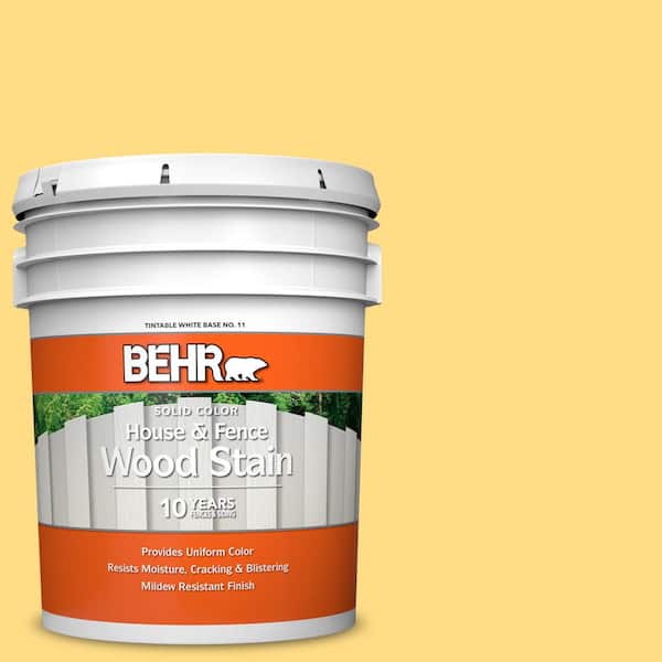 5 gal. #340B-5 Yellow Brick Road Solid Color House and Fence Exterior Wood Stain