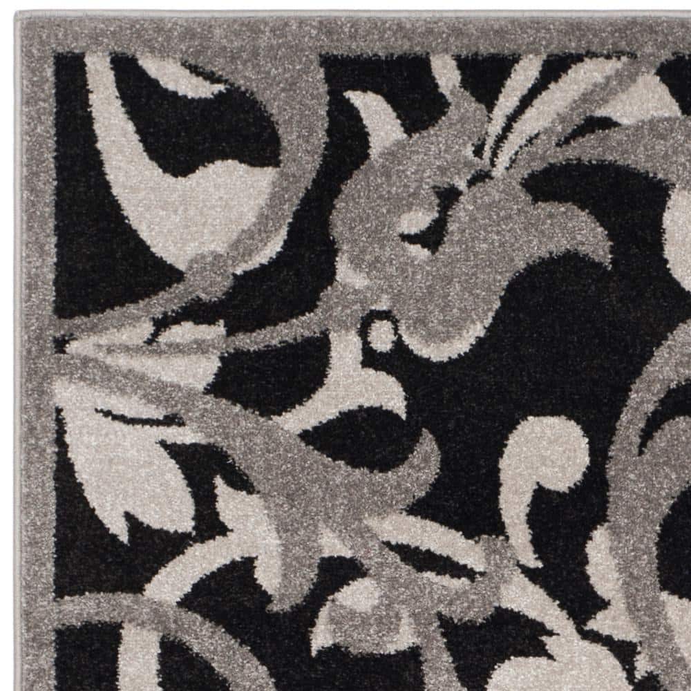Gray 6' x 9' Stain-Resistant Synthetic Rectangular Rug