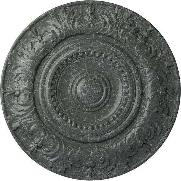 Ekena Millwork 1-1/4" x 20-7/8" x 20-7/8" Polyurethane Biddix Ceiling Medallion, Athenian Green Crackle