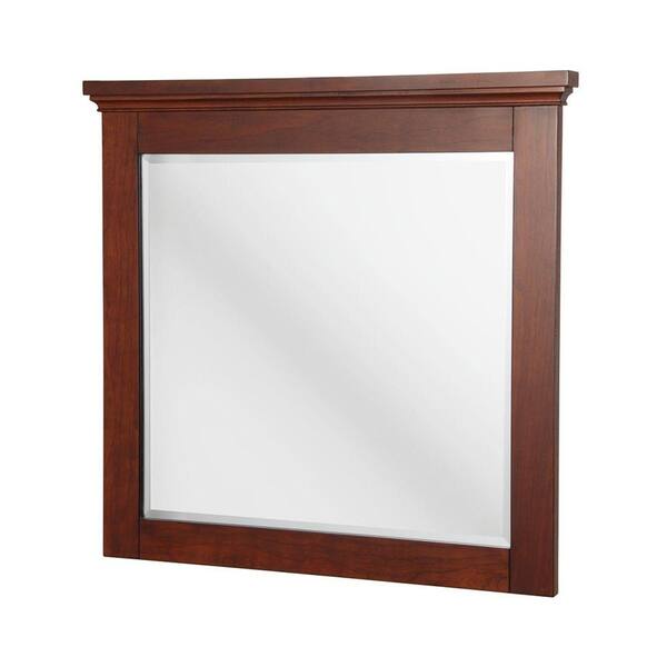 Home Decorators Collection Manchester 36 in. L x 34 in. W Wall Mirror in Mahogany