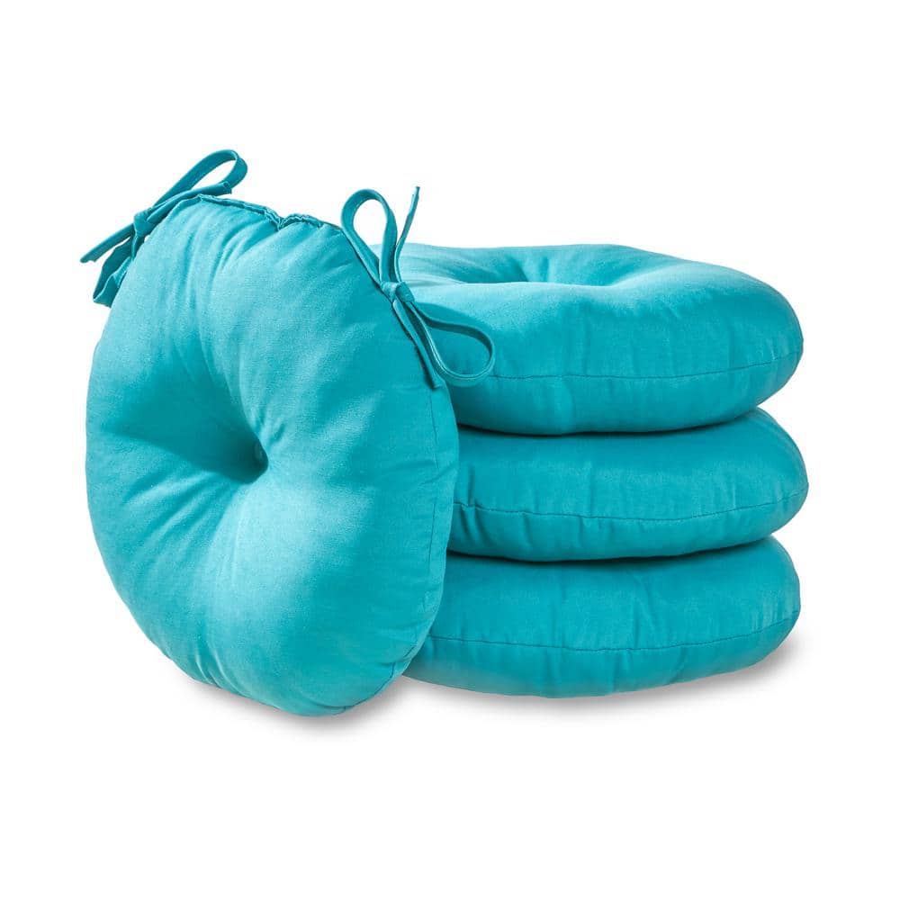 Solid Teal 15 in. Round Outdoor Seat Cushion (4-Pack) price history on PriceWatchPro