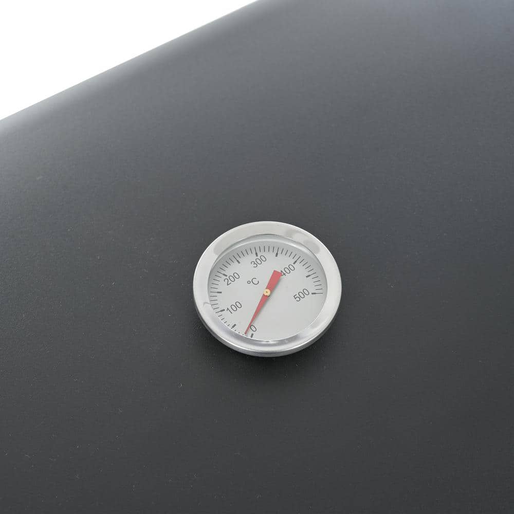 Black Stainless Steel 4-Burner Propane Gas Grill with Side Burner