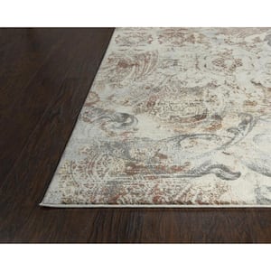 Lavish Ivory/Rust 3 ft. 11 in. x 5 ft. 6 in. Medallion Area Rug