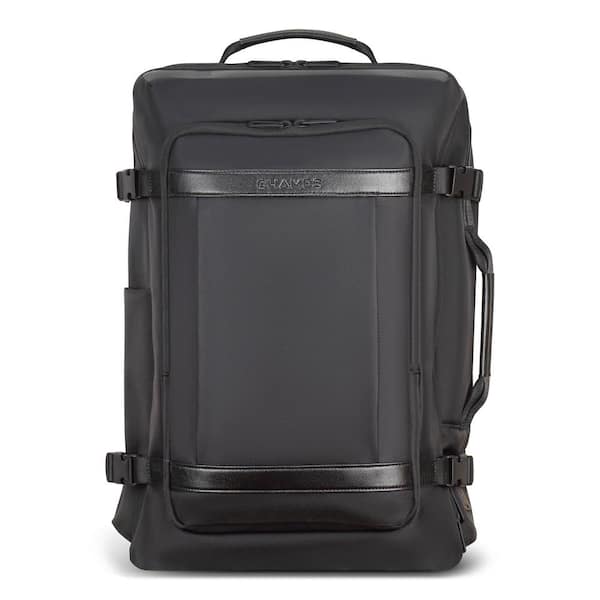 CHAMPS Onyx Collection 20.5 in., Black Nylon Carry-on Backpack with USB