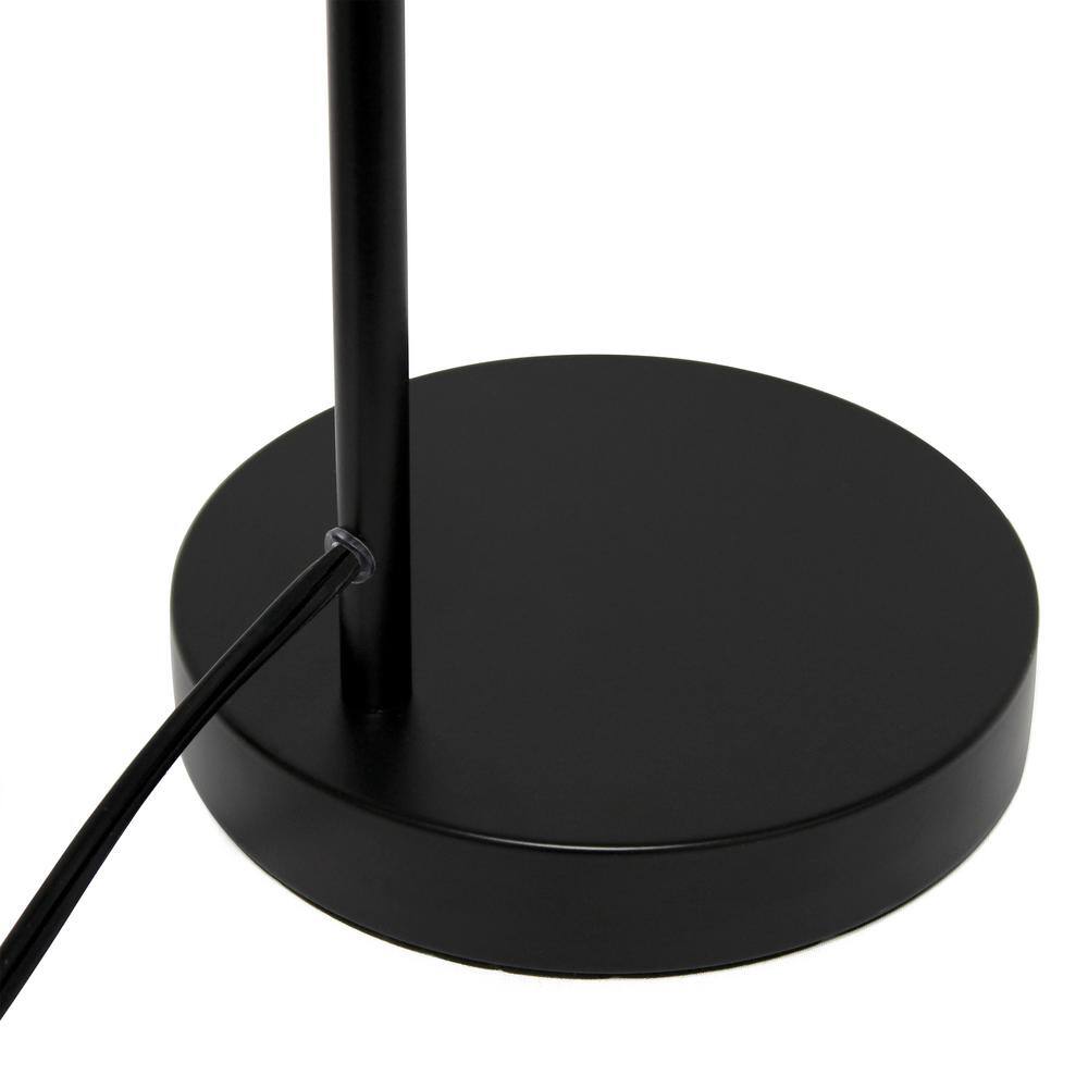 Black Adjustable Industrial Desk Lamp with Wire Cage Shade