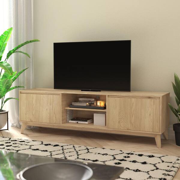 Carnegy Avenue Hatfield Light Natural TV Stand Entertainment