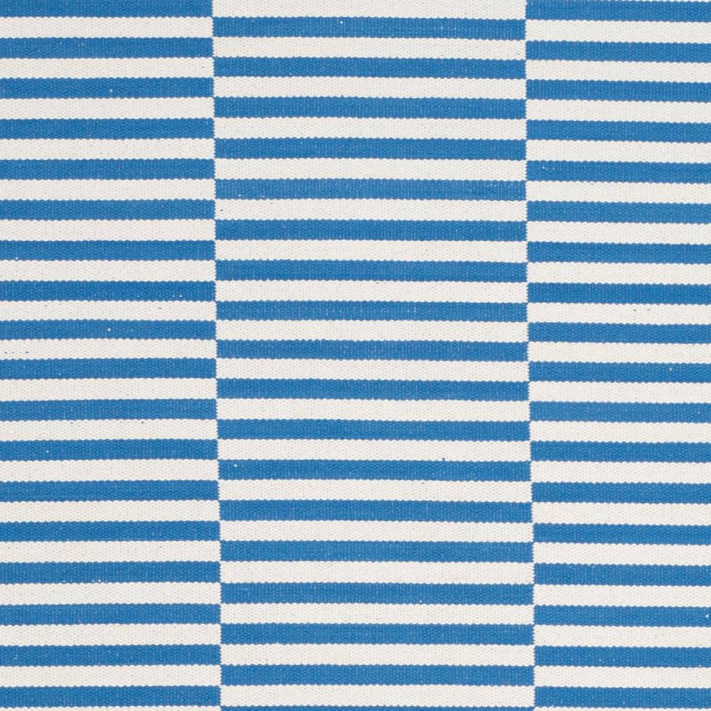 Montauk Blue and Ivory Handwoven Cotton Area Rug 8' x 10'