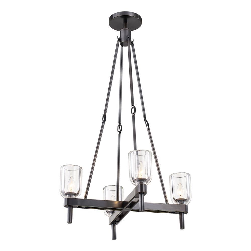 Lucian 22'' Polished Nickel and Bronze Crystal Bowl Pendant Light