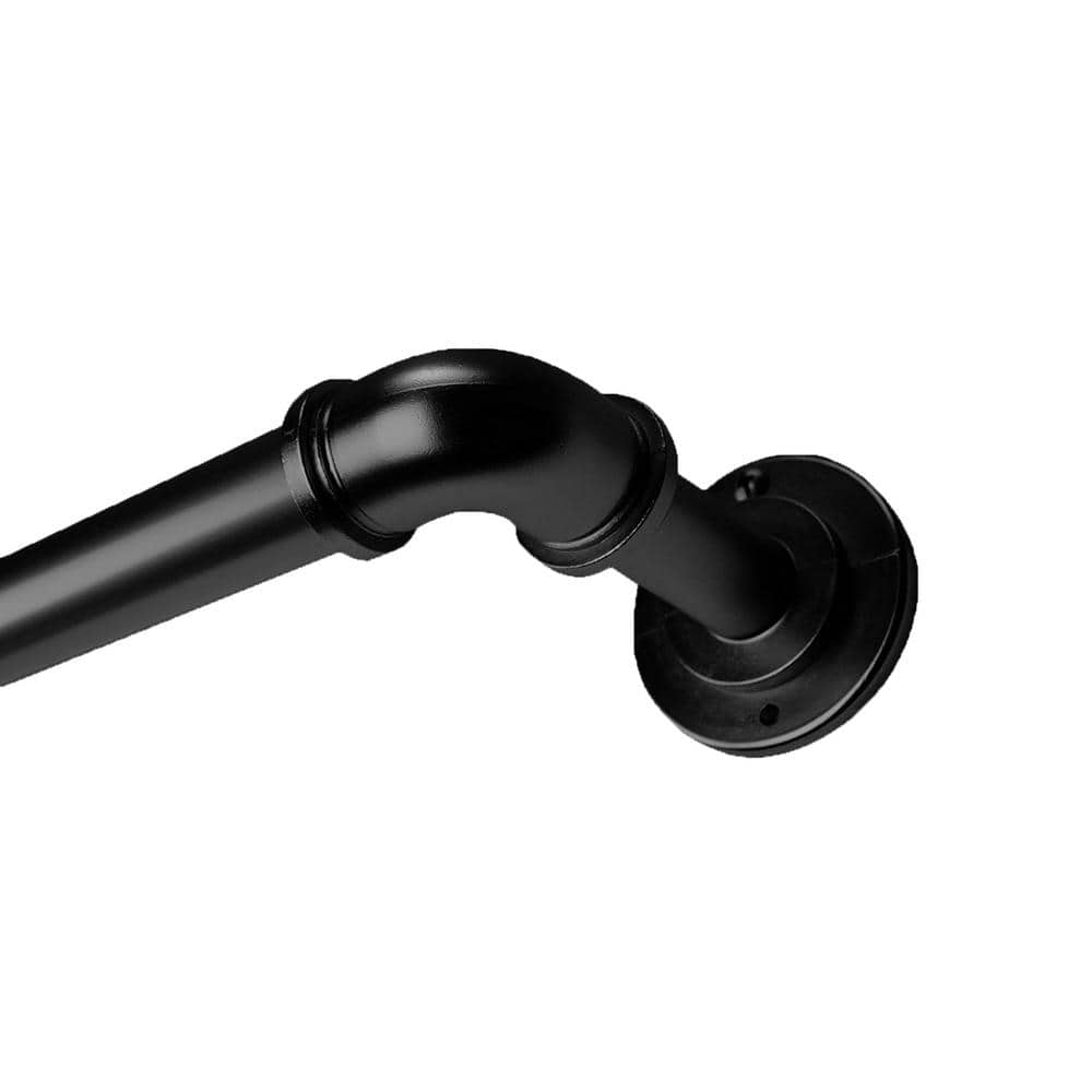 Industrial Black Steel Blackout Curtain Rod 28-48 inch