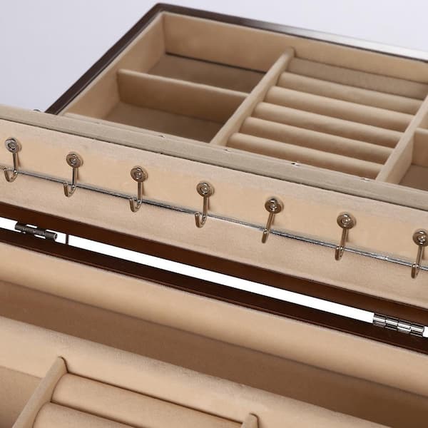 Organizer Wooden Box Transparent Lid  Wooden Jewellery Organizer Box -  Large 12/9 - Aliexpress
