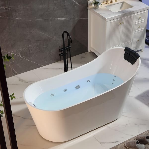 Empava 67 in. x 29.5 in. Right Drain Brushed Nickel Freestanding