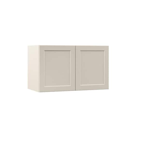 Hampton Bay Designer Series Melvern 30 in. W x 15 in. D x 18 in. H Assembled Shaker Deep Wall Bridge Kitchen Cabinet in Cloud