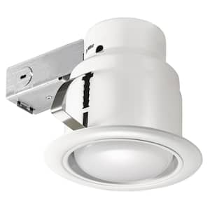 5 in. White LED Swivel Baffle Round Trim New Construction and Remodel Recessed Lighting Kit with LED Bulb