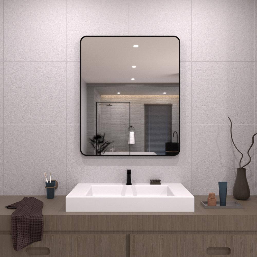 TaiMei 30 in. W x 36 in. H Rectangular Framed Wall Bathroom Vanity ...