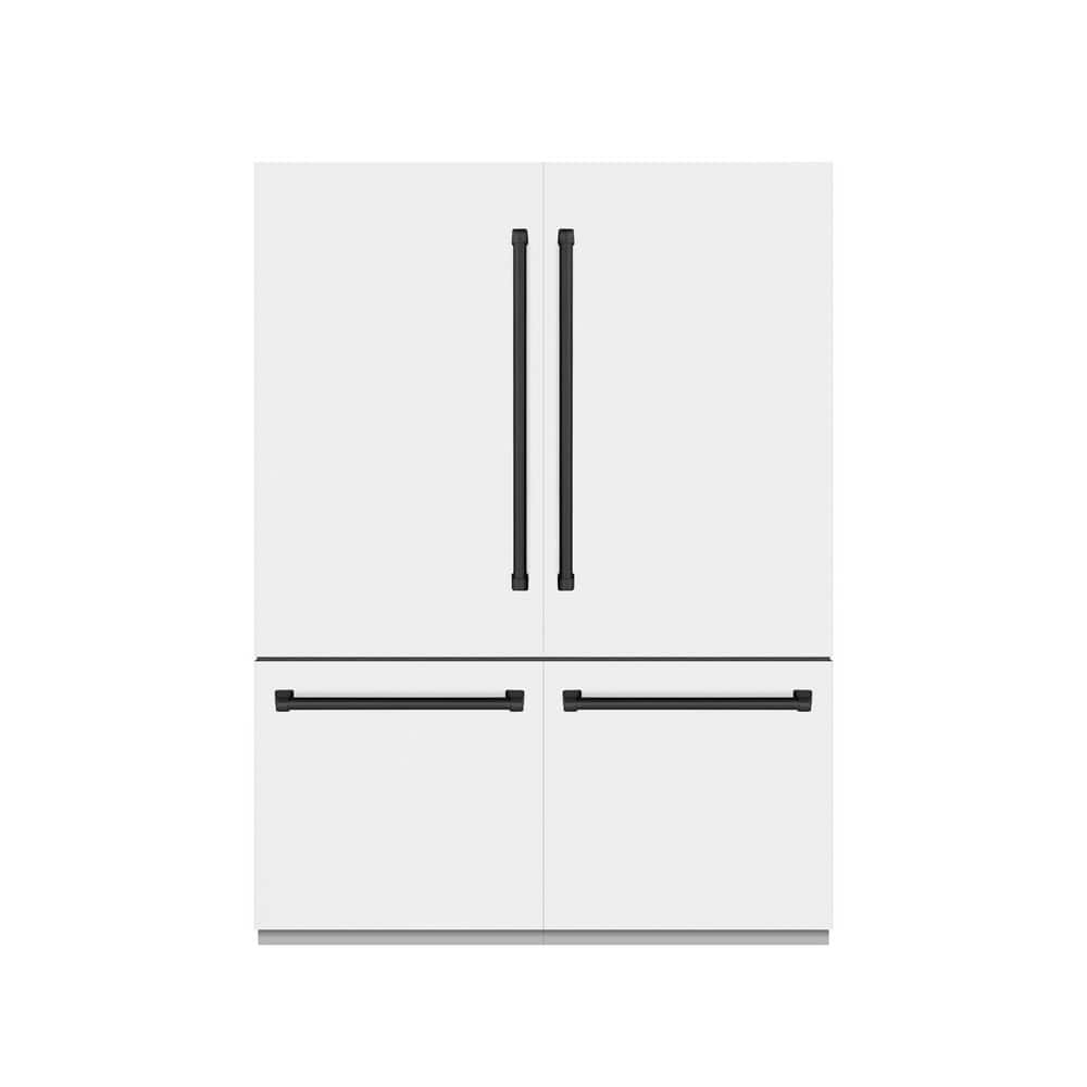 60 in. 32.2 cu. ft. Built-In Bottom Freezer Refrigerator in Matte White with Graphite Gray Interior and Black Accents price history on PriceWatchPro