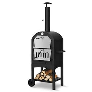 Costway Oven Wood Fire Pizza Maker Grill Outdoor Pizza Oven with Pizza  Stone and Waterproof Cover OP70813 - The Home Depot