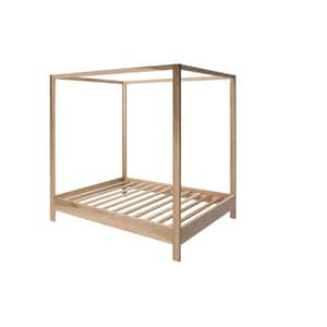 Kraftsman Series Natural Full Size Canopy Bed with Raised Platform