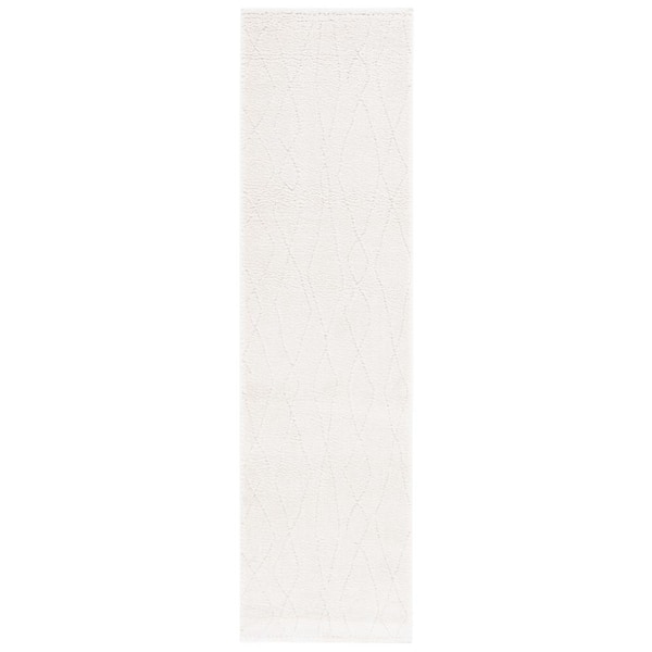 Melody 2 ft. x 10 ft. Ivory/Beige Abstract Diamond Runner Rug