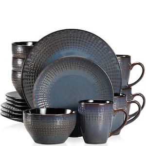 Guto 16-Piece Dark Gray Stoneware Dinnerware Set (Service for 4)