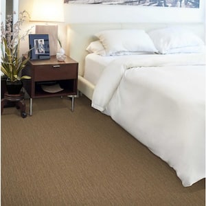 Supreme - Aqua/Brown - Teal 13.9 ft. 71 oz. Wool Texture Installed Carpet