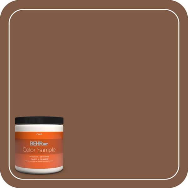 BEHR PREMIUM PLUS 8 oz. #T12-2 Stagecoach Flat Interior/Exterior Paint & Primer Color Sample