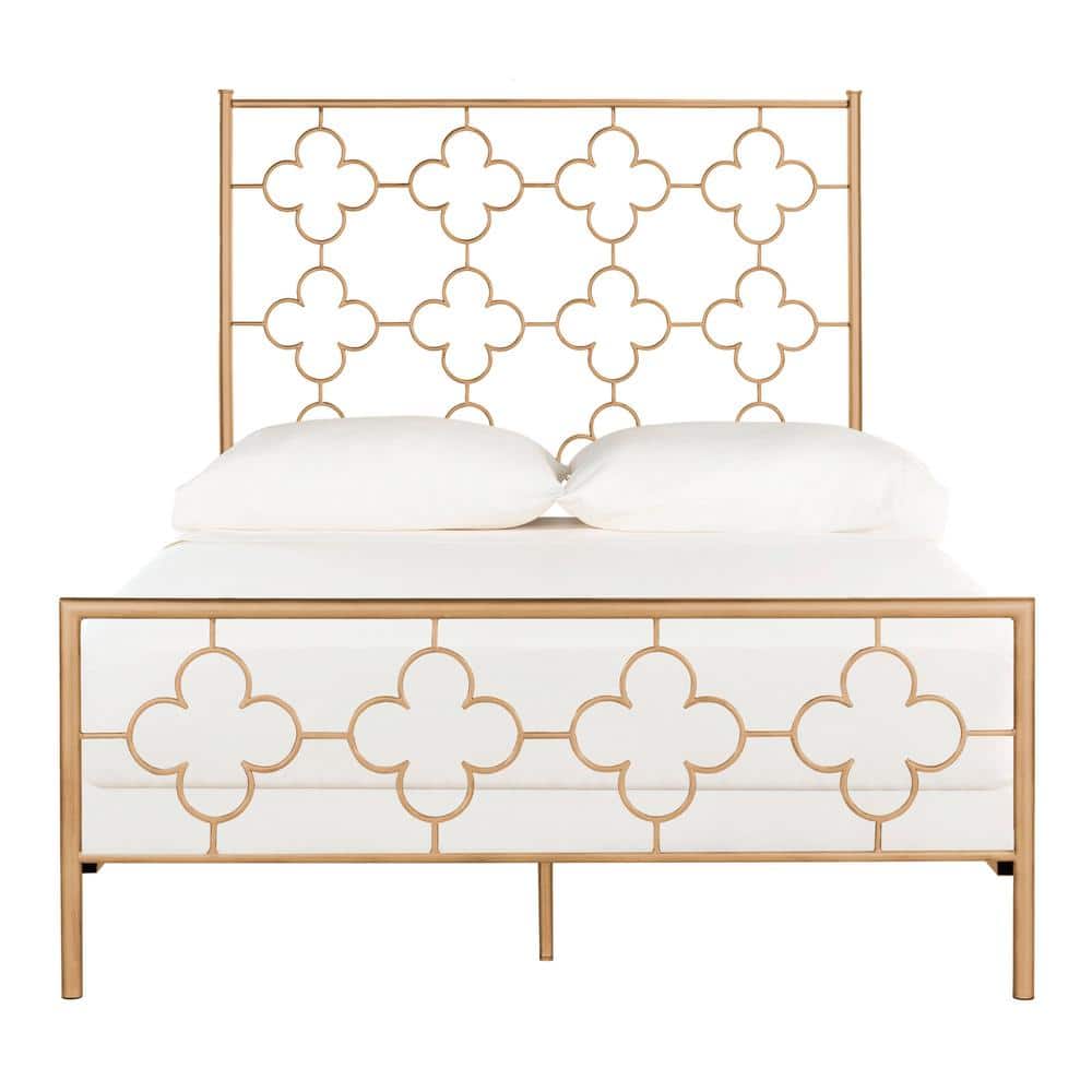 Morris Lattice Metal Antique Gold Full Bed