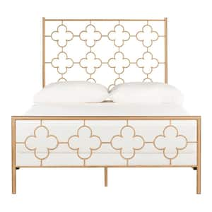 Morris Lattice Metal Antique Gold Full Bed