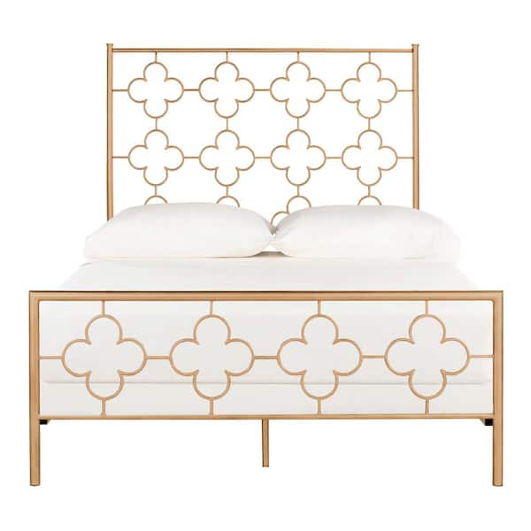 Morris Lattice Metal Antique Gold Full Bed