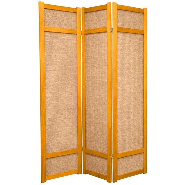 Oriental Furniture 6 ft. Honey 3-Panel Room Divider
