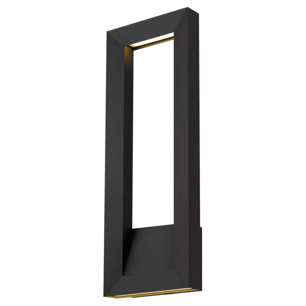 28 in. Black LED Wall Sconce, 1 Light 44W 3 Color Dimmable with Etched Glass Diffuser for Garage Porch Warehouse price history on PriceWatchPro