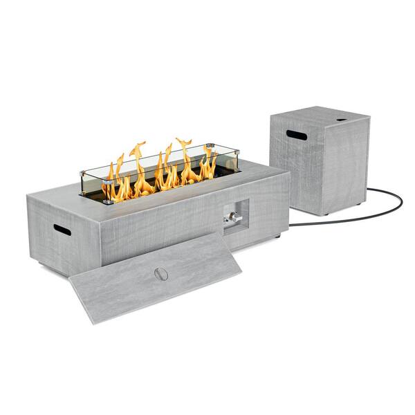 eVita 42 in. 50,000 BTU Rectangle Outdoor Propane Gas Fire Pit Table in