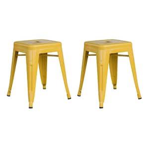 Loft Style 18 in. Gold Stackable Metal Bar Stool (Set of 2)