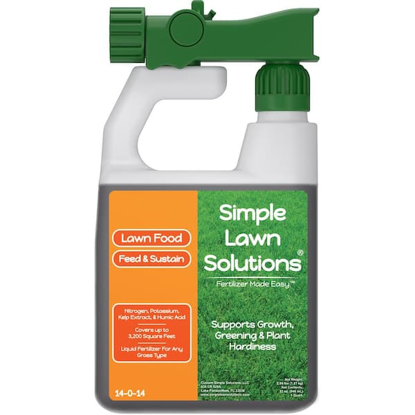 Simple Lawn Solutions Lawn Food 32 oz. Liquid Lawn Fertilizer Feed and Sustain 14-0-14 Ready To Spray 3,200 sq. ft.